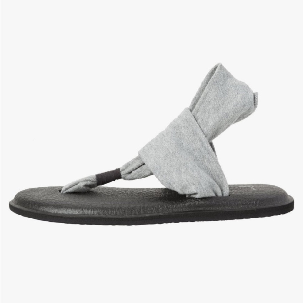 Sanuk Gray Yoga Sling 2 Yoga Mat Thong Slingback Sandals Flip-Flops Comfort Sz 8 - Picture 6 of 12